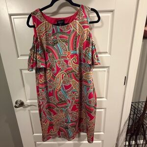 Studio Multicolor Asymmetrical Paisley Dress